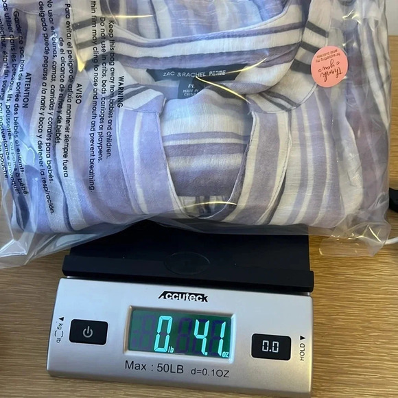 ZAC & RACHEL Artsy Purple Striped Button Down Casual Boho Blouse - Picture 8 of 9